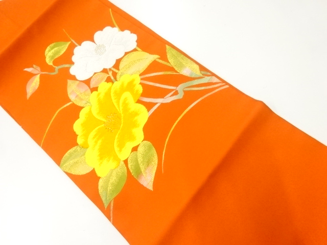 JAPANESE NAGOYA OBI / WOVEN FLORAL PLANTS